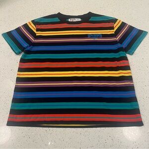 GUESS x J. KALVIN Multicolor Striped T-Shirt Size Large